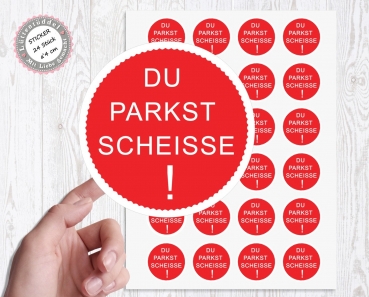 24 zuckersüße Sticker Aufkleber 4cm PARKEN !!! von Lüttentüddel® -